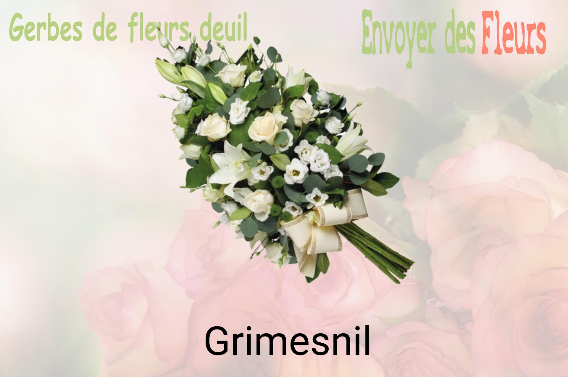 Gerbe de fleurs de deuil livrée à Grimesnil